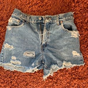 Levi’s vintage denim shorts.